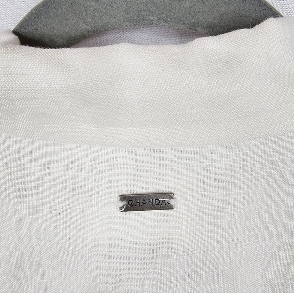 Ghanda Tilly Lace and Linen Button-down Shirt NWT - Picture 12 of 13